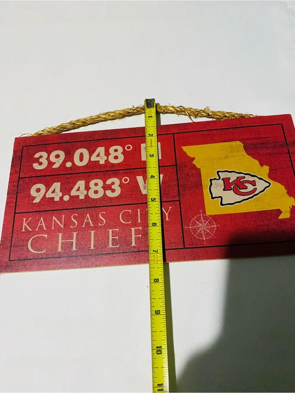 Kansas City Chiefs Red and Gold Coordinates Hanging Wall Plaque